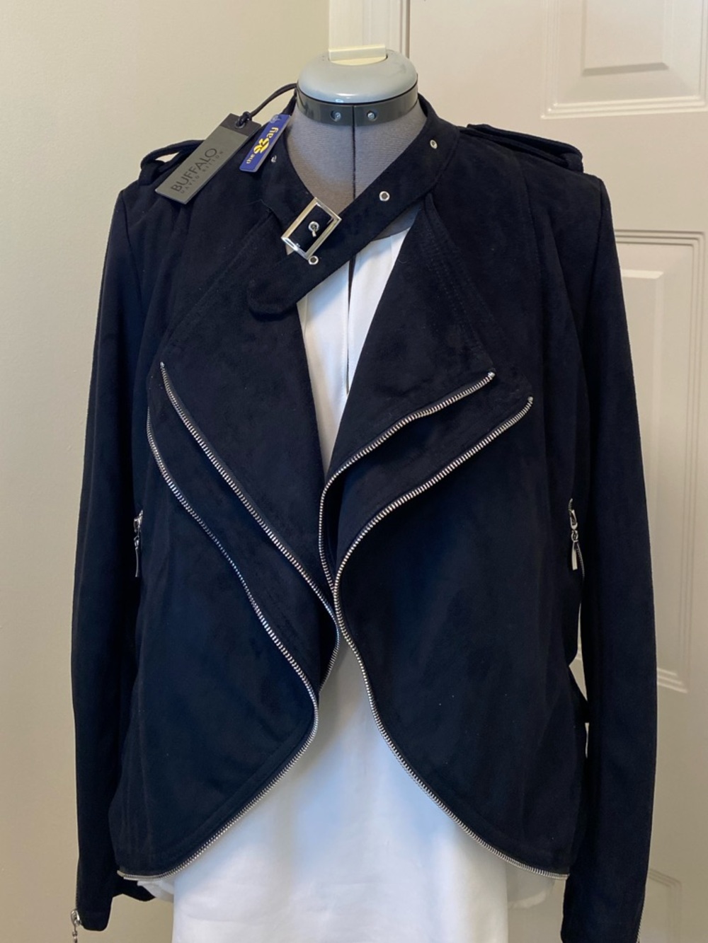 NEW Buffalo David Britton Suede Motorcycle Black unisex jacket size small